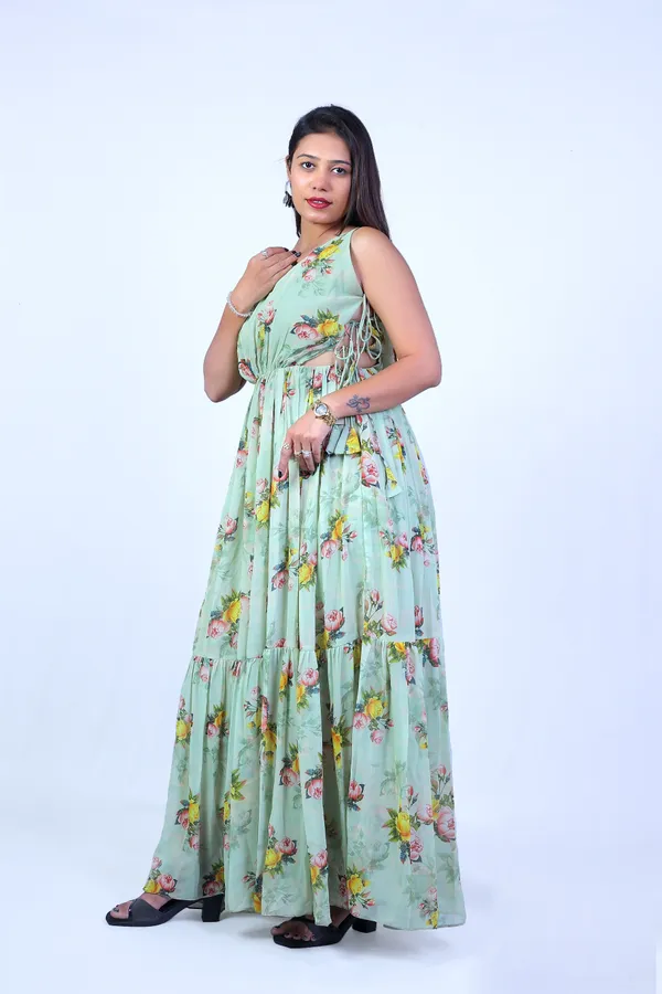 Golden_Bronze_Full_Length_Gerogette_Floral_Print_Gown_For_Women
