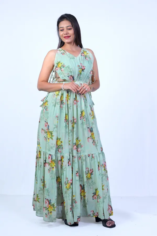 Golden_Bronze_Full_Length_Gerogette_Floral_Print_Gown_For_Women