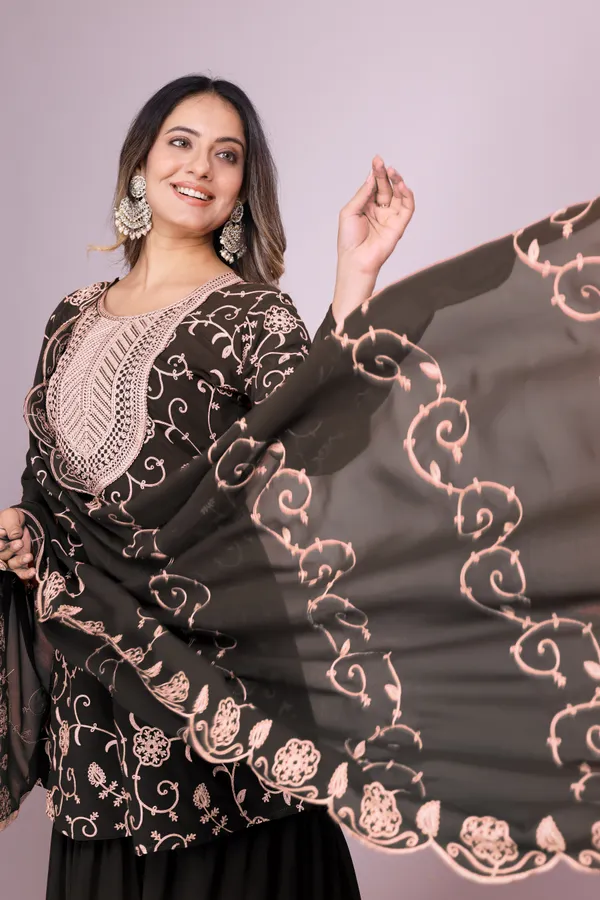 Charcoal_Black_Designer_Pure_Fox_Georgette_Sharara_Suit_Embroidered_Work_for_Women_New_Fashion_2025