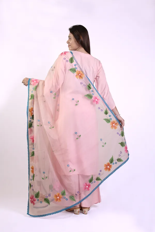 Baby_Pink_Hand_Printed_Rayon_Straight_Kurta_&__Palazzo_Pant_Set_With_Organza_Dupatta_For_Women