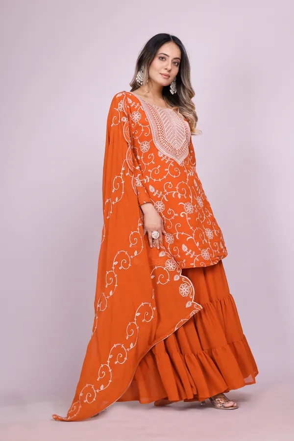 Princeton_Orange_Designer_Pure_Fox_Georgette_Sharara_Suit_Embroidered_Work_for_Women_New_Fashion_2025