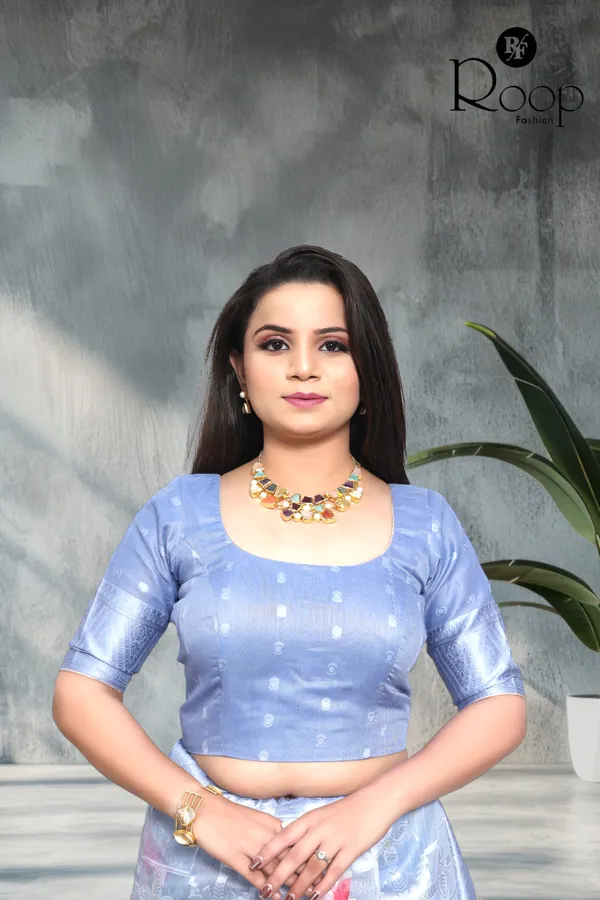 Vibrant_Blue_Silk_Digital_Print_Saree_For_Women