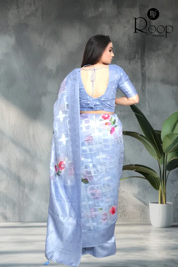 Vibrant_Blue_Silk_Digital_Print_Saree_For_Women
