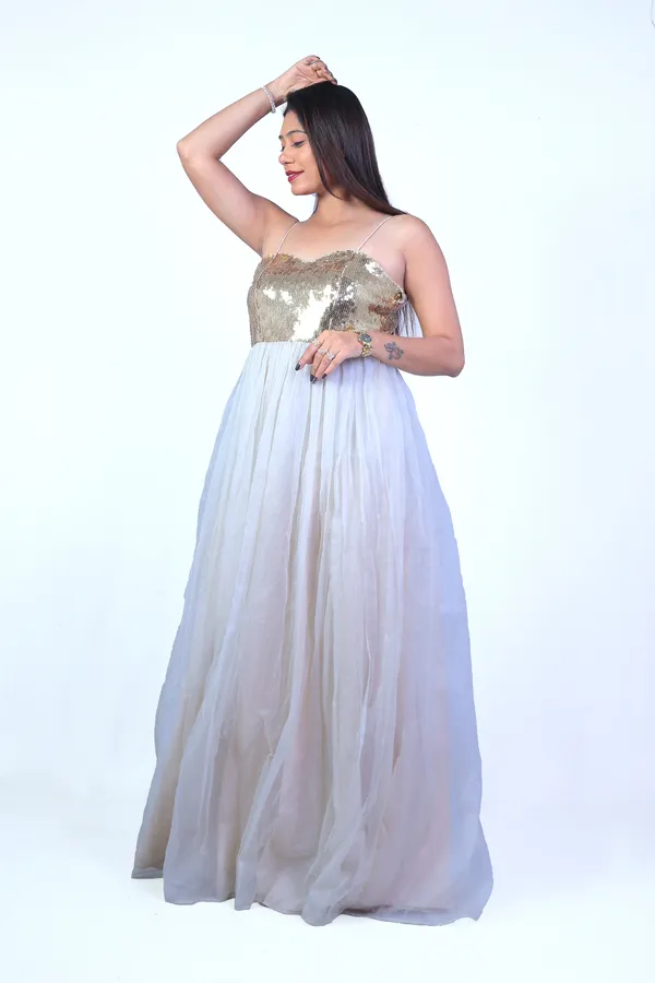 Silver_White_Regular_Zfit_Solid_Siquen_Organza_Gown_For_Women