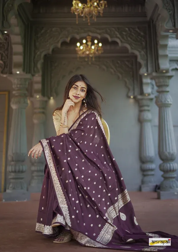 Brown_Beautiful_Handloom_Silk_Kubera_Pattu_saree_with_golden_zari_weaving_border_with_Blouse_Piece_for_Women_2025_Collection.
