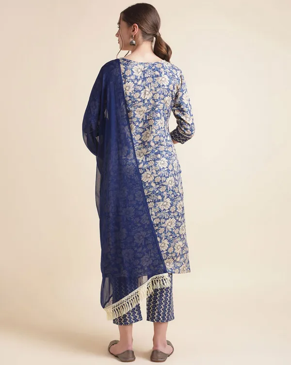 Glamorous_Cotton_Floral_Print_With_Embroidery_Kurta_Lining_Print_Pent_And_Dupatta_Set