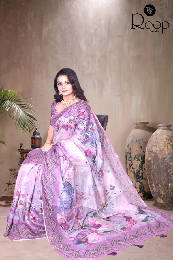Light_Orchid_Purple_Chanderi_Silk_Digital_Print_Saree_For_Women