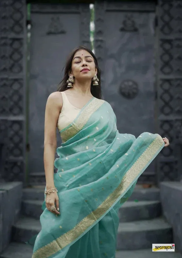 Pista_Beautiful_Handloom_Silk_Kubera_Pattu_saree_with_golden_zari_weaving_border_with_Blouse_Piece_for_Women_2025_Collection.