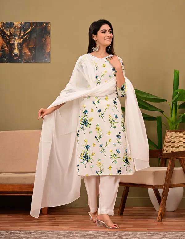 Blue_Rayon_Kurta_Set_with_Lace_V-Neck_&_Pajama