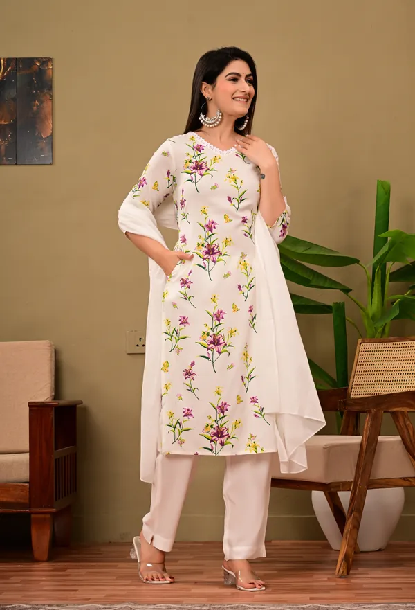 Purple_Rayon_Kurta_Set_with_Lace_V-Neck_&_Pajama