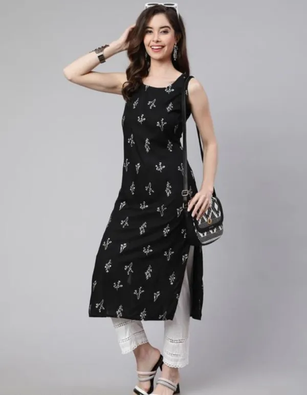 Black_Sleeveless_Printed_Kurti_For_Women