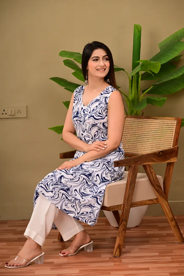 Blue_A-Line_Rayon_Kurta_with_Sleeveless_V-Neck_Design