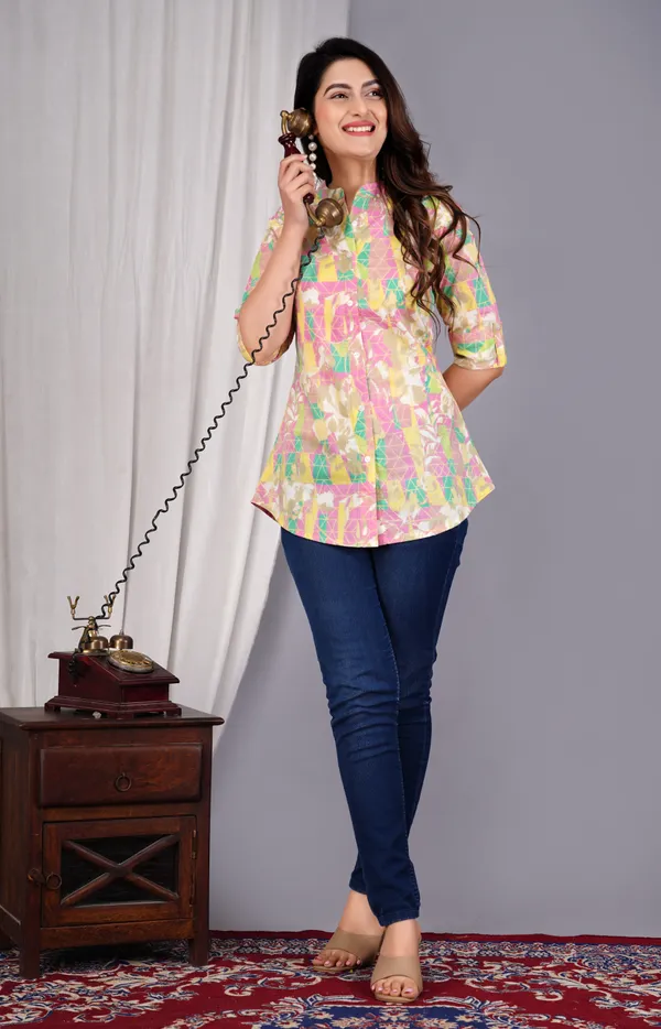 Multicolor_Printed_Button_Down_Top_For_Women
