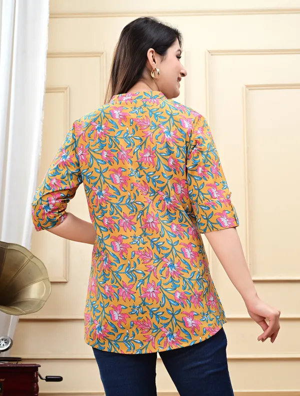 Mustard_Printed_Button_Down_Top_For_Women