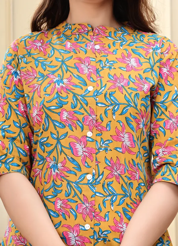 Mustard_Printed_Button_Down_Top_For_Women