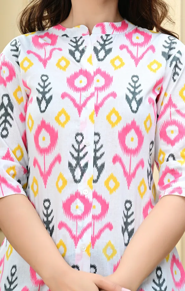 Yellow_Printed_Button_Down_Top_For_Women