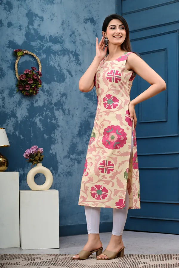 Floral_Print_Maroon_Sleeveless_Kurti_for_Women