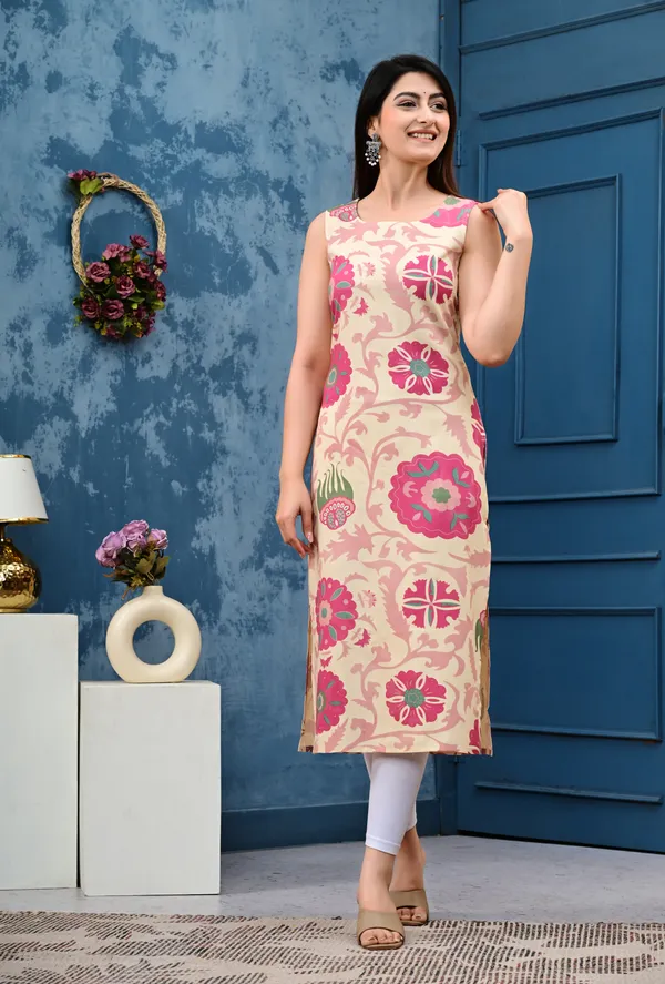 Floral_Print_Maroon_Sleeveless_Kurti_for_Women
