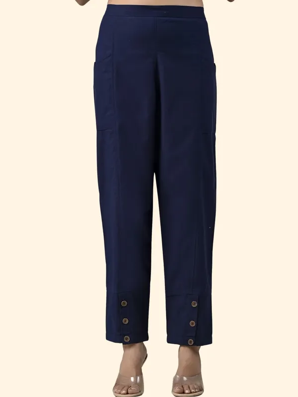 Navy_Blue_Side_Pocket_Cotton_Straight_Cargo_Pant_For_Women