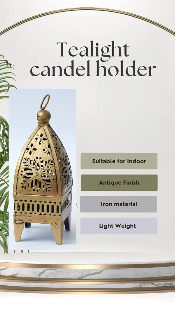 Pack_of_1_Fithome_Creation_Decorative_Metal_Lantern_Candle_Holder,_Handmade,_Gold_Finish,_for_Parties_and_Home_Decor,_Tealight_Candle_Holder