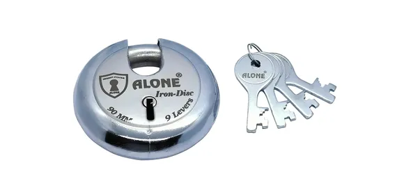 Pack_of_4_Silver_Iron_Steel_Disc_Padlock_90mm_5_Keys_Shutter_Lock_For_Home_Door_Main_Grill_Gate_Shop_Shutter_Factory_S.S_Finish_Rust_Free.