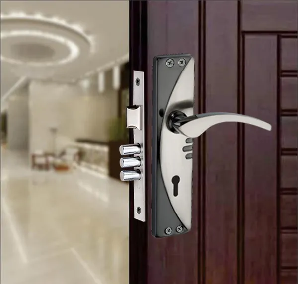 Pack_of_1_Mortice_Door_Handle_Set_with_Lock_|_Black_Silver_Finish_|_6_Lever_Technology_Double_Stage_Lockset_for_Door,_Bathroom,_Bedroom,_Living_Room_with_3_Keys_|_7"_K.Y._Moon