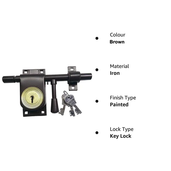 Pack_of_2_Brown_Locks_3_Keys_Aldrop_Latch_Lock_And_Keys_For_Home_Door_Gate_Bedroom_Office_8_Inch_16Mm_Rod_Lock_Heavy_Duty_Complete_Door_Security_Brown_Caoted_Finish