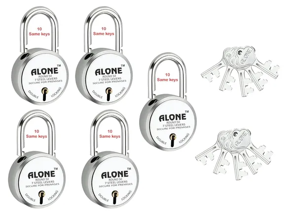Pack_of_5_Silver_Round_Padlock_50mm_5_Padlocks_10_Same_Keys_Long_Shackle_Double_Locking_Padlocks_For_Home_Door_Grill_Gate_Shop_Shutter,_Chrome_Finish_Rust_Free