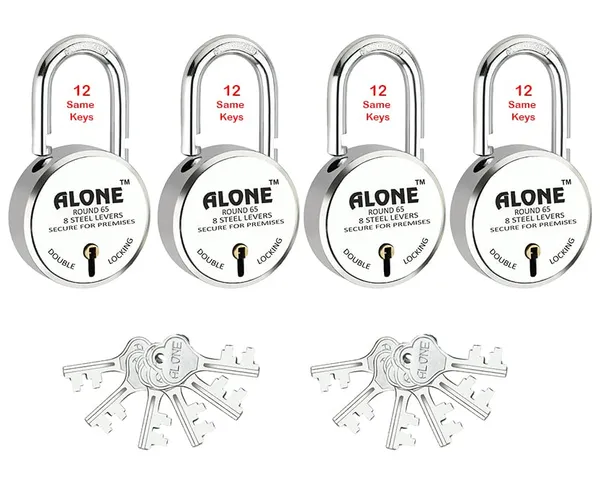 Pack_of_4_Silver_65mm_Locks_12_Same_Keys_With_4_Padlocks,_Hard_Shackle_Double_Locking_Steel_Levers_Lock_and_Keys_For_Home_Door_Gate_Shop_,Door_Padlock