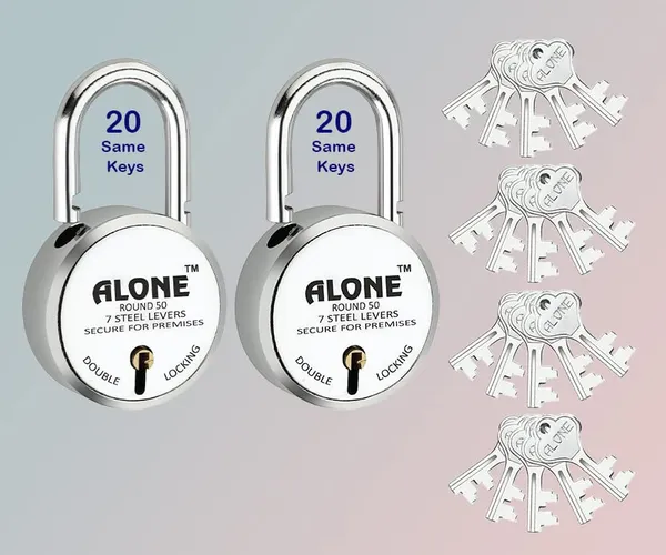 Pack_of_2_Silver_Locks_50mm_20_Same_Keys_With_2_Padlocks_Double_Locking_7_Levers_Lock_And_Key_For_Home_Door_Gate_Shop_Shutter_Chrome_Finish_Rust_Free