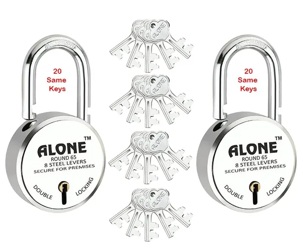 Pack_of_2_Silver_Round_Padlock_65mm_2_Locks_20_Same_Keys_Hard_Shackle_Double_Locking_Padlocks_For_Home_Door_Gate_Shop_Shutter_Truck_Grill,_Chrome_Finish_Rust_Free.