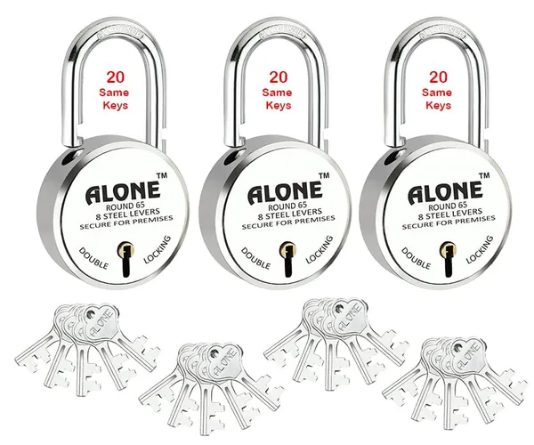 Pack_of_3_Silver_Round_Padlock_65mm_3_Locks_20_Same_Keys_Hard_Shackle_Double_Locking_Padlocks_For_Home_Door_Gate_Shop_Shutter_Truck_Grill,_Chrome_Finish_Rust_Free.