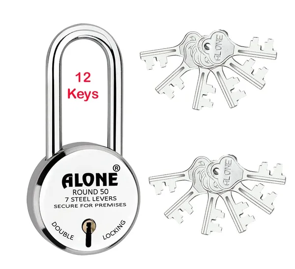 Pack_of_1_Silver_50mm_New_Round_Lock_Long_Shackle_Steel_Body_Double_Locking_8_Steel_Levers_12_Keys_Small_Lock_And_Keys_For_Home_Door_Gate_Shop_,Door_Padlock_Chrome_Finish