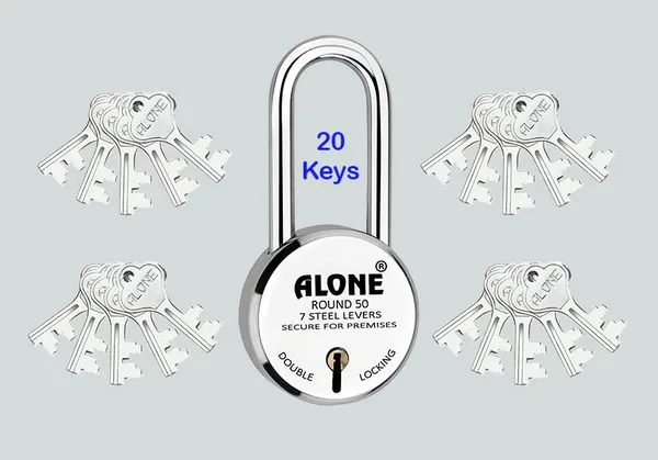 Pack_of_1_Silver_50mm_New_Round_Lock_Long_Shackle_Steel_Body_Double_Locking_8_Steel_Levers_20_Keys_Lock_And_Keys_For_Home_Door_Gate_Shop_,Door_Padlock_Chrome_Finish