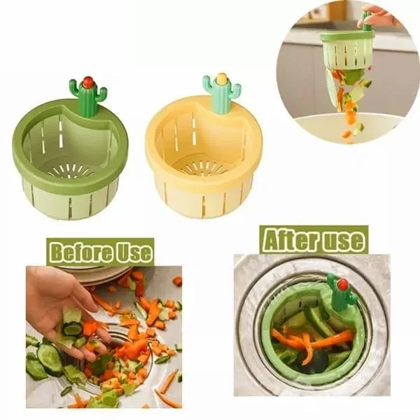 Green_Kitchen_Sink_Drain_Strainer_Creative_Cactus_Sink_Drain_Strainer_Removable_Sink_Drain_Strainer_With_Openable_Bottom,_One_Button_To_Release_Universal_Sink_Drain_Strainer