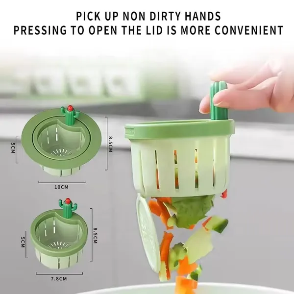 Green_Kitchen_Sink_Drain_Strainer_Creative_Cactus_Sink_Drain_Strainer_Removable_Sink_Drain_Strainer_With_Openable_Bottom,_One_Button_To_Release_Universal_Sink_Drain_Strainer
