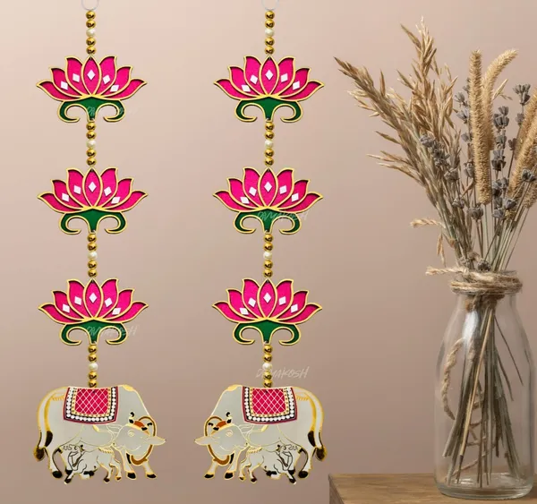Handmade_Pichwai_Cow_And_Lotus_Wall_Hanging_For_Decoration_PACK_OF_6
