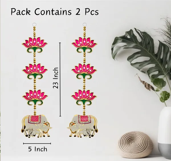 Handmade_Pichwai_Cow_And_Lotus_Wall_Hanging_For_Decoration_PACK_OF_6