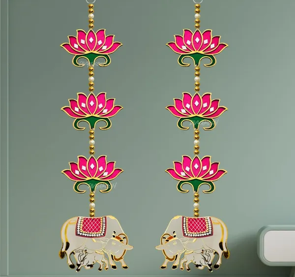 Handmade_Pichwai_Cow_And_Lotus_Wall_Hanging_For_Decoration_PACK_OF_6