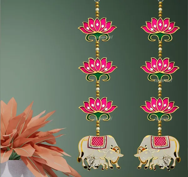Handmade_Pichwai_Cow_And_Lotus_Wall_Hanging_For_Decoration_PACK_OF_6