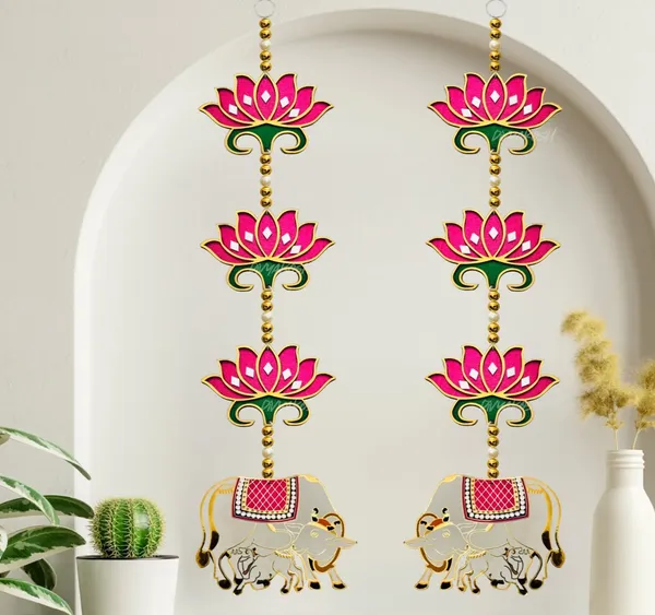 Handmade_Pichwai_Cow_And_Lotus_Wall_Hanging_For_Decoration_PACK_OF_6