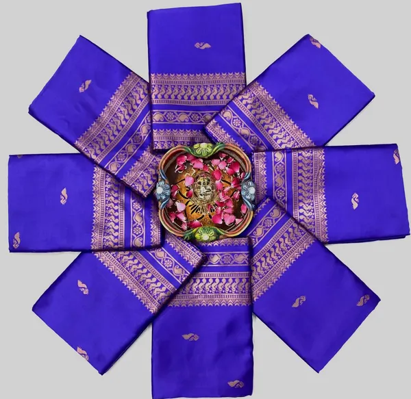 Latest_Design_Blue_Pattu_Party_Wear_Saree_With_Blouse_Piece_|_Trending_Wedding_Sari_With_Jacquard_Border_in_Soft_Litchi_Silk