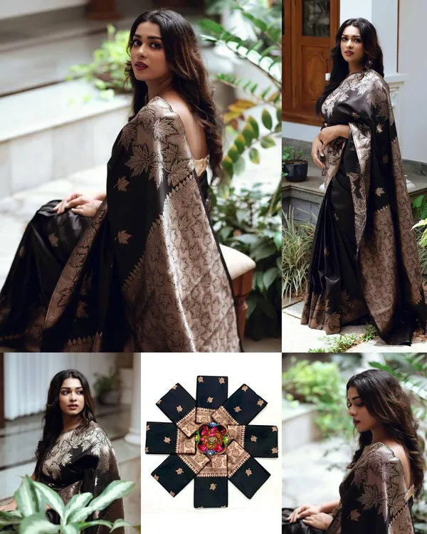 Black_Banarasi_Lichi_Silk_Saree_Latest_Wedding_Collection_|_Stylish_Party_Wear_Sadi_with_Running_Blouse_Piece_|_Ficshop_Designer_Soft_Silk_Sari