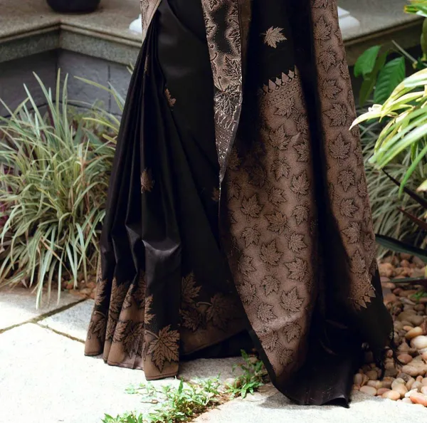 Black_Banarasi_Lichi_Silk_Saree_Latest_Wedding_Collection_|_Stylish_Party_Wear_Sadi_with_Running_Blouse_Piece_|_Ficshop_Designer_Soft_Silk_Sari