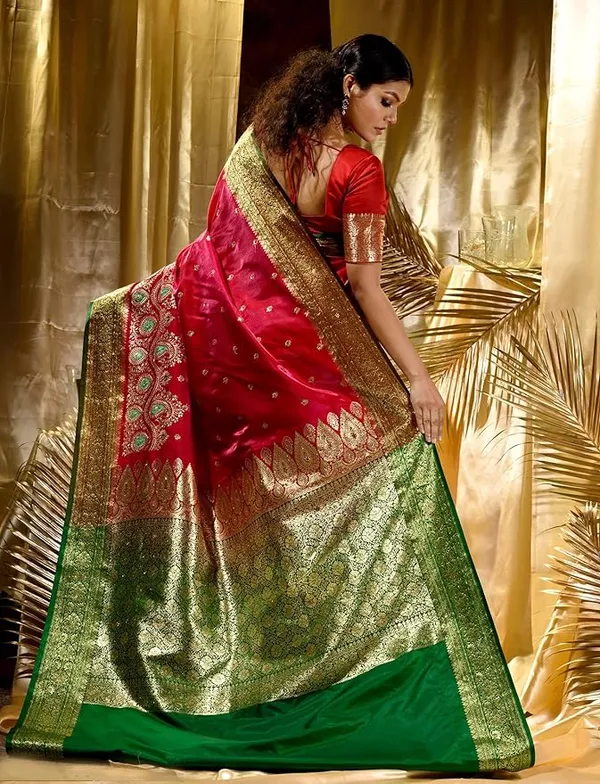 Trending_Red_Soft_Lichi_Silk_Kanjivaram_Saree_with_Rich_Zari_Woven_Design_|_Pattu_Party_Wear_Sadi_with_Blouse_Piece