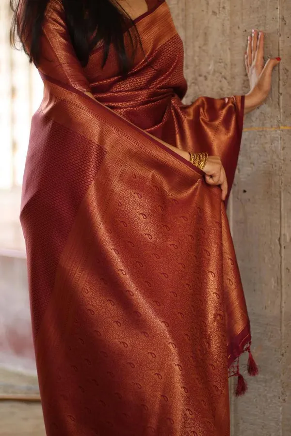 Maroon_Banarasi_Silk_Saree_New_Collection_|_Premium_Quality_Fabric_|_Latest_Design_Party_Wear_Saree_with_Blouse_Piece_|_Wedding_&_Festive_Soft_Lichi_Silk_Saree