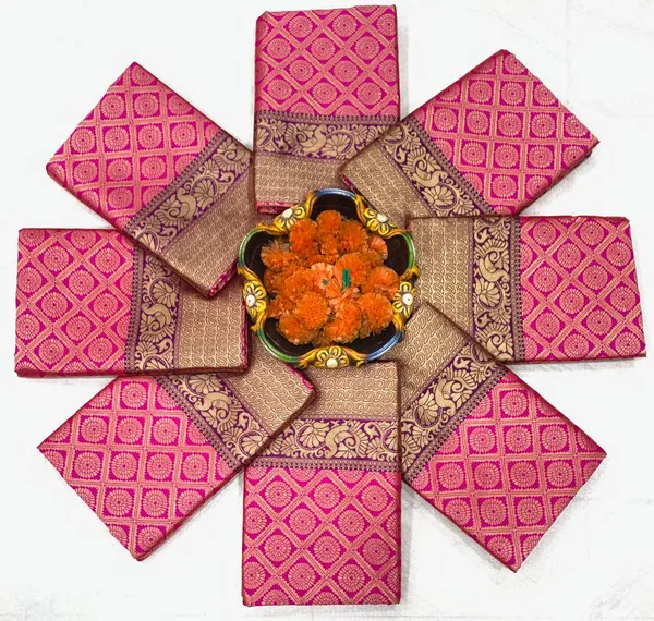 Premium_Pink_Kanjivaram_Style_Lichi_Silk_Saree_|_Wedding_&_Party_Wear_Designer_Sadi_with_Contrast_Purple_Blouse_Piece_|_Ficshop_New_Saree_Collection_Soft_Silk_Fabric