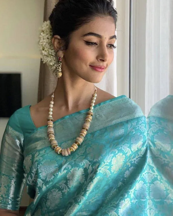 Aqua_Blue_Soft_Lichi_Silk_Latest_Design_Pattu_Party_Wear_Sadi_with_Jacquard_Border_�_Trending_Wedding_Sari_with_Blouse_Piece