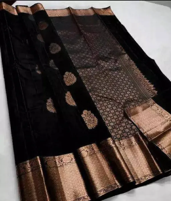 Black_Banarasi_Silk_Saree_New_Collection_|_Premium_Quality_Fabric_|_Latest_Design_Pattu_Party_Wear_Saree_With_Blouse_Piece_|_Trending_Wedding_Sari_|_Soft_Lichi_Silk_Saree