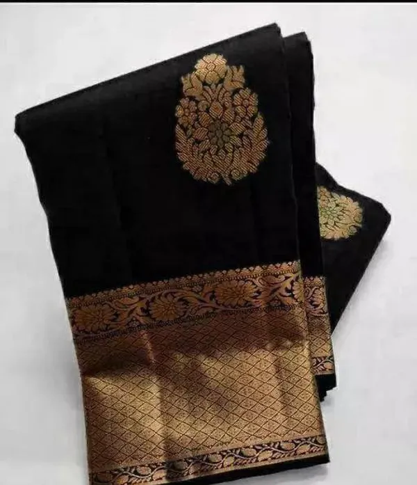 Black_Banarasi_Silk_Saree_New_Collection_|_Premium_Quality_Fabric_|_Latest_Design_Pattu_Party_Wear_Saree_With_Blouse_Piece_|_Trending_Wedding_Sari_|_Soft_Lichi_Silk_Saree